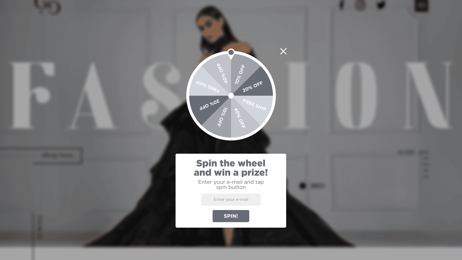 Spin Wheel Email Pop Up