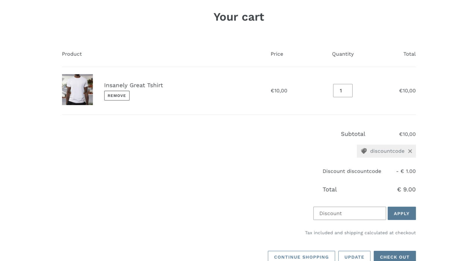 Dcode ‑ Discount codes in Cart