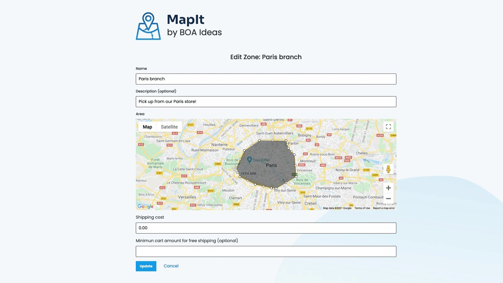 Custom Shipping Zones | MapIt