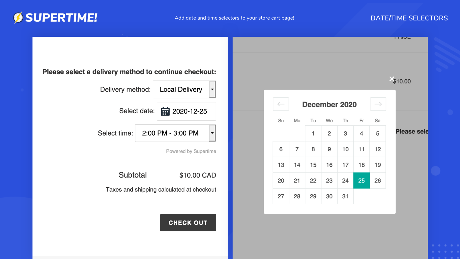 Supertime Delivery Date Picker