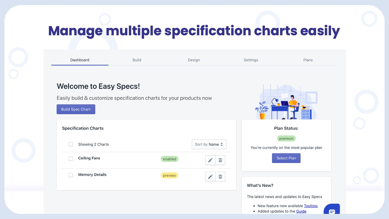 Easy Specification Charts