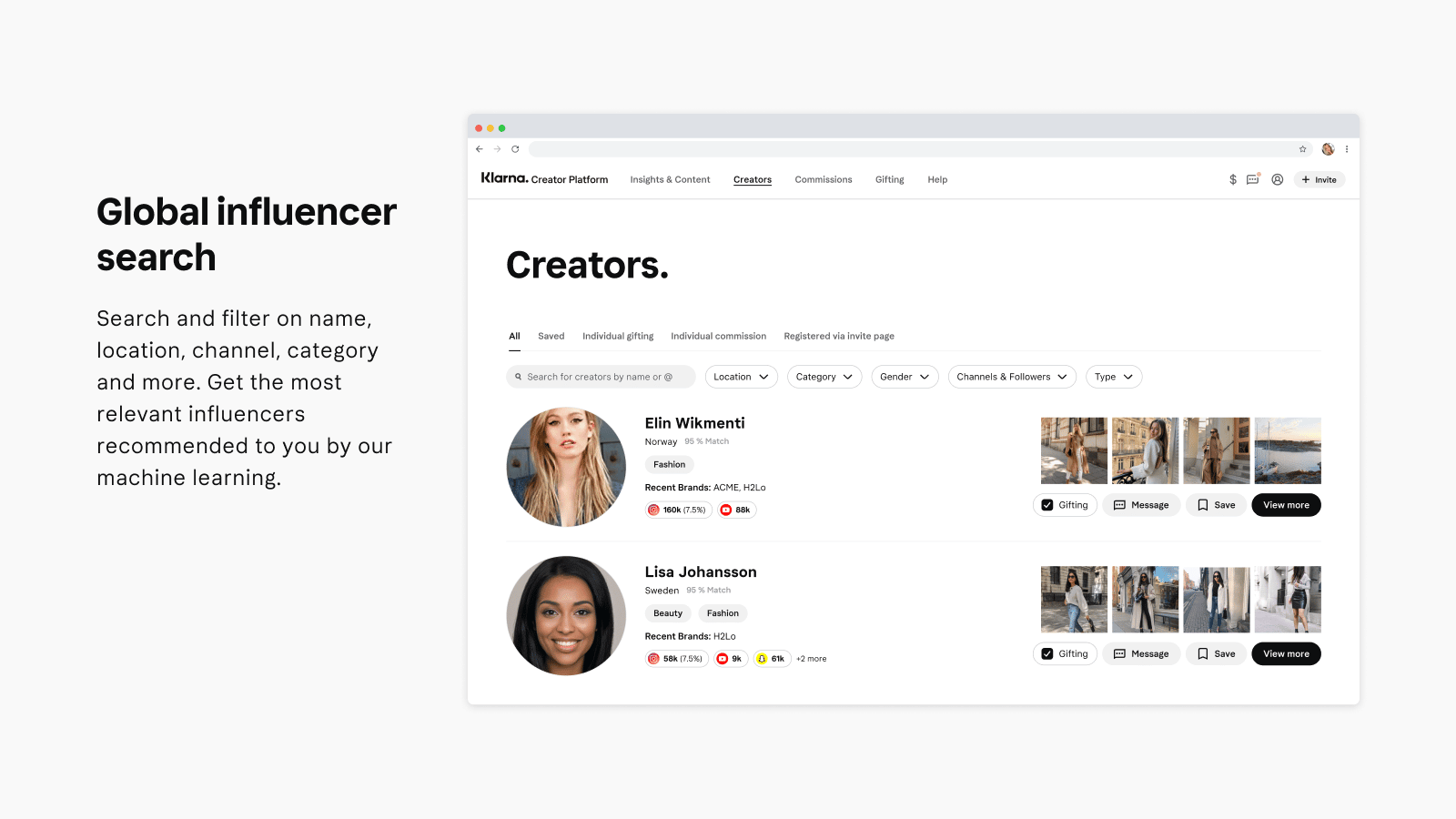 Klarna Creator Platform