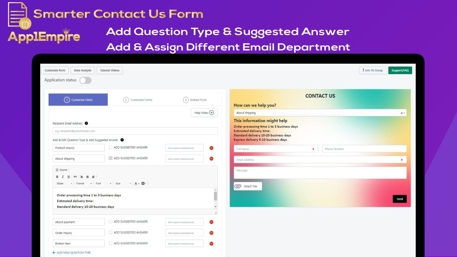 Smarter Contact Us Form