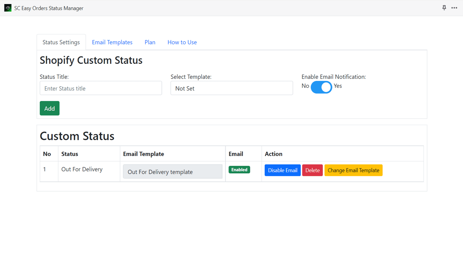 SC Easy Orders Status Manager