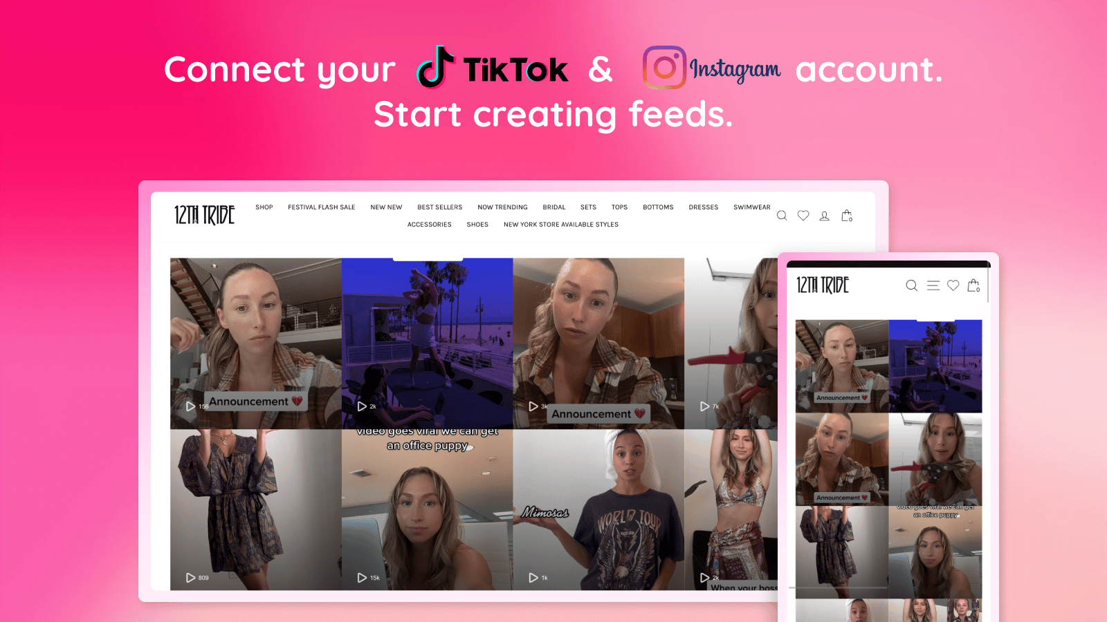 TikShop ‑ Insta & TikTok Feeds