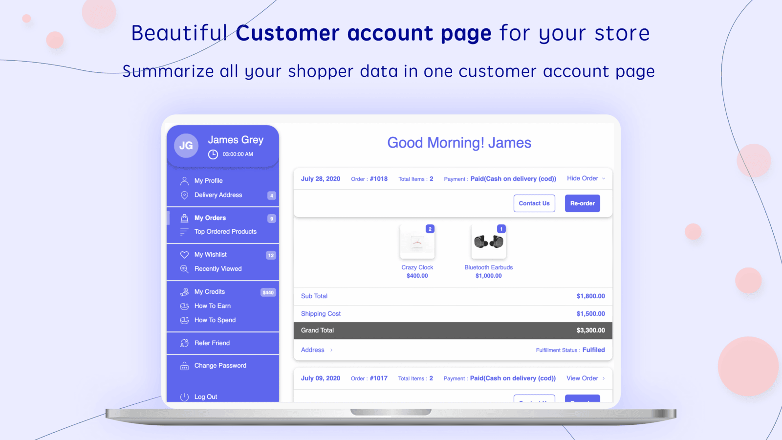 Flits: Customer Account Page