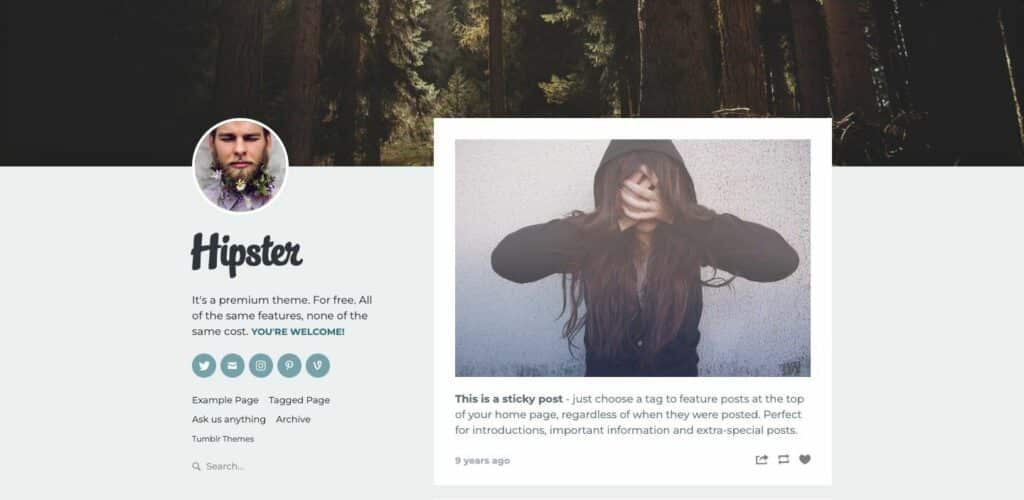 Hipster - tumblr themes